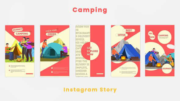 Winter Camping Instagram Story - VideoHive 44420628