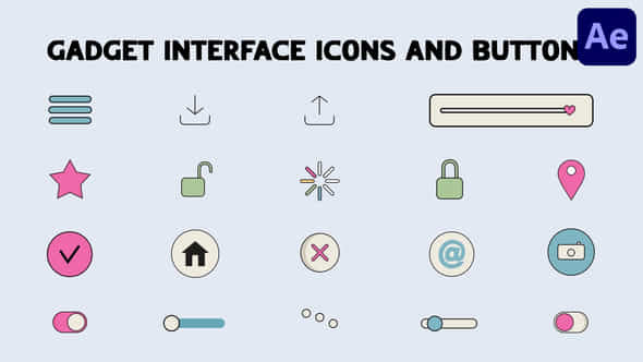 Gadget Interface Icons And Buttons For After Effects - VideoHive 52508588