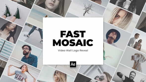 Video Wall Mosaic Logo Reveal - VideoHive 25024089