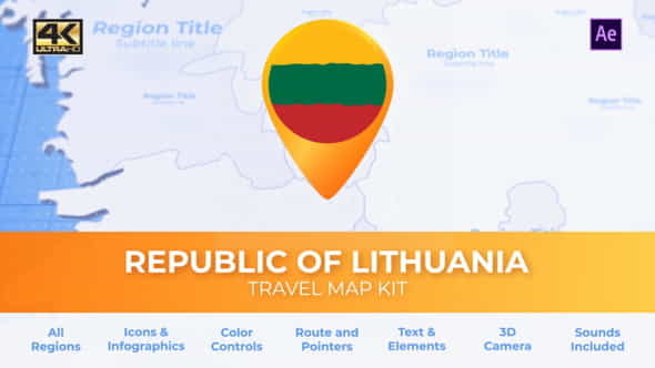 Lithuania Map - Republic of - VideoHive 32558885