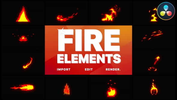 Cartoon Fire Elements | DaVinci - VideoHive 35983361