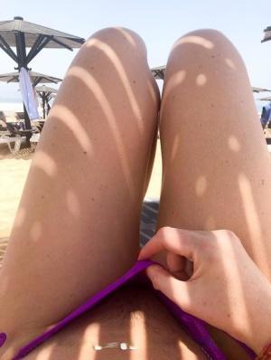 Sexy British lady Lara shows her big tits & ass in her bikini compilation