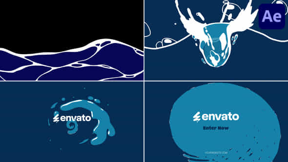 Sea Wave Logo Opener For After Effects - VideoHive 56763598
