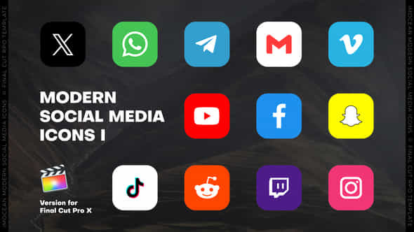 Modern Social Media Icons I Fcpx - VideoHive 49853690