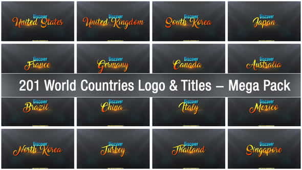 201 World Countries Logo - VideoHive 22428109