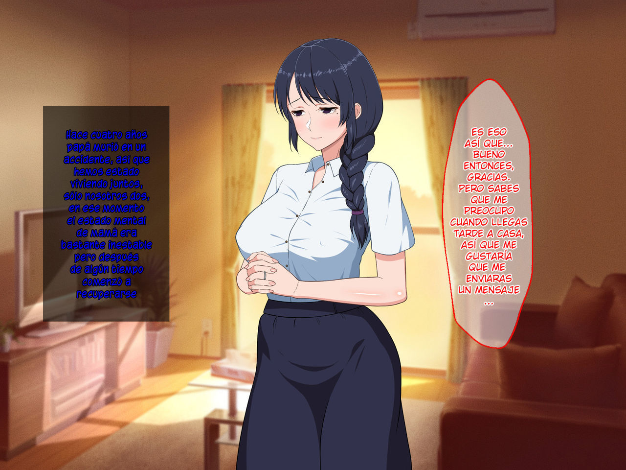 [Haruharutei] Sabishigari Bijin Haha wa Musuko to no Aiyoku Sex ni Oboreru [Spanish]