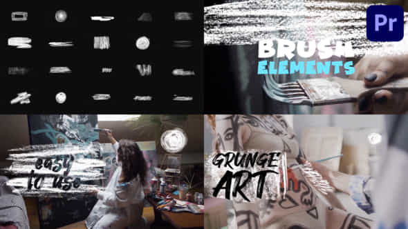 Grunge Brush Elements Premiere Pro Mogrt - VideoHive 51061493