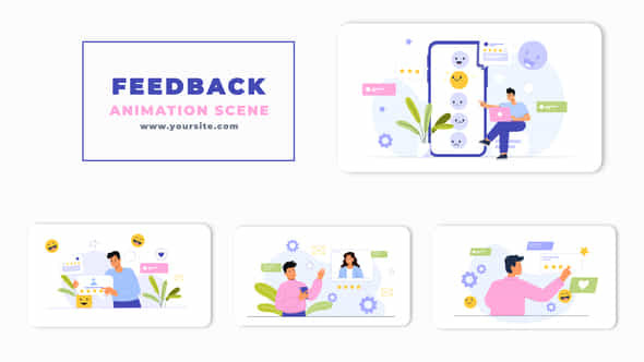 Feedback And Rating Vector Animation Scene - VideoHive 47248870