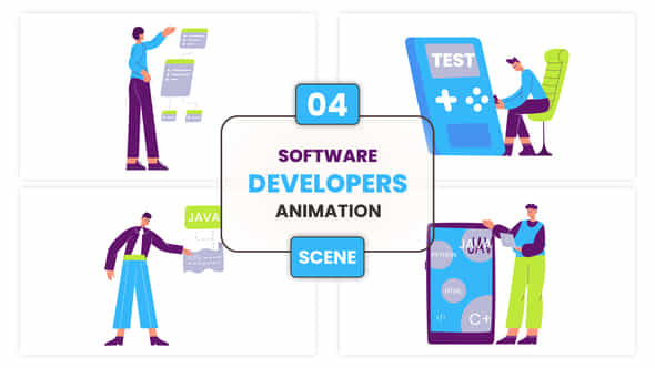 Software Developers Animation Scene - VideoHive 53223121