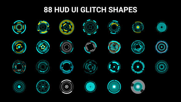 Hud Ui Glitch Shapes - VideoHive 55782512