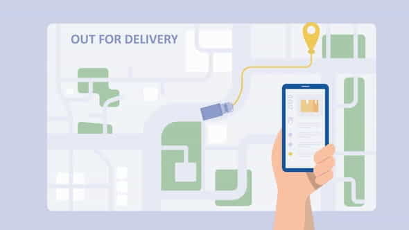 Ecommerce package delivery process animation - VideoHive 33617334