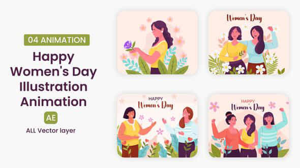 Happy Womens Day Illustration Scene - VideoHive 56171597