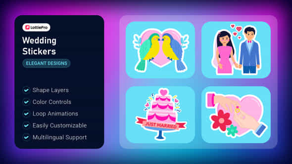 Wedding Stickers - VideoHive 54511352