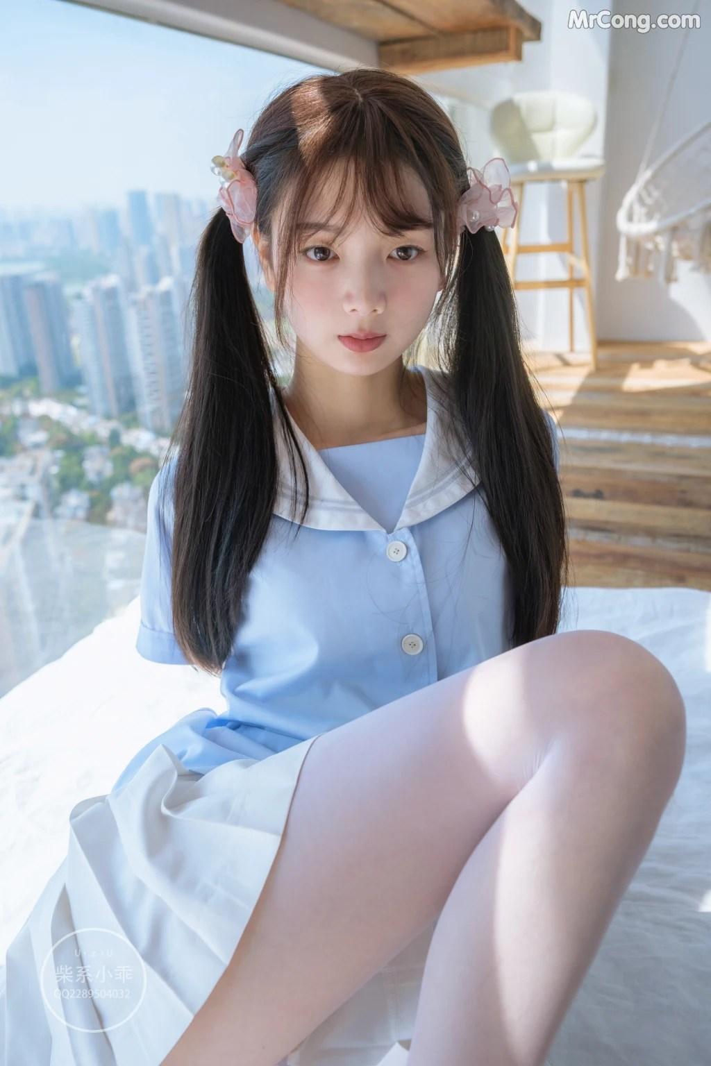 Coser@稚乖画册 Vol.001: 晴空01 白丝双马尾JK (79 photos)(44)