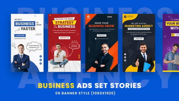 Business Agency Ads Set Stories - VideoHive 35413080