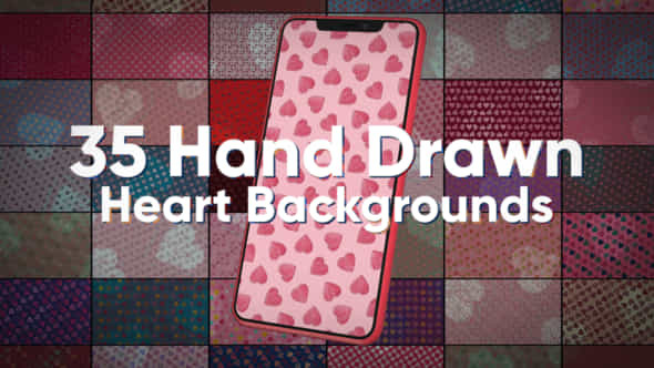 35 Hand Drawn Heart Backgrounds - VideoHive 56528794