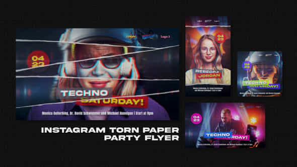 Instagram Torn Paper Party Flyer - VideoHive 51022887