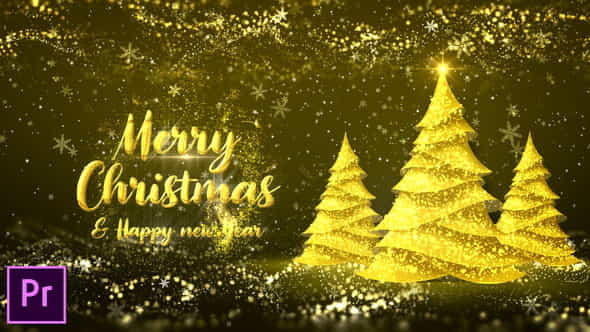Golden Christmas Tree Wishes - - VideoHive 35238595