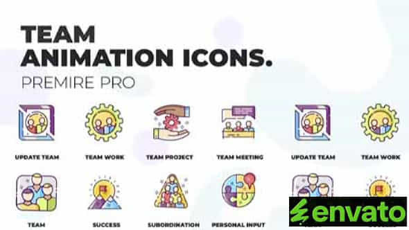 Team Collaboration Animation Icons Mogrt - VideoHive 36748831