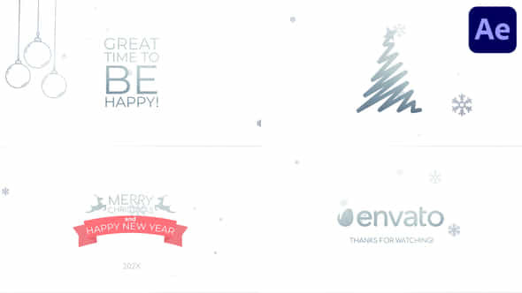 Merry Christmas Typo After Effects - VideoHive 48998470