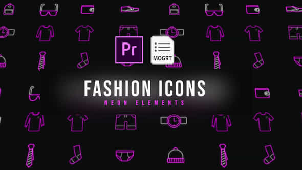 Fashion Neon Icons - VideoHive 39177573