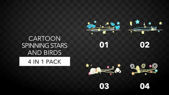 Spinning Stars And Birds Pack - VideoHive 25691481