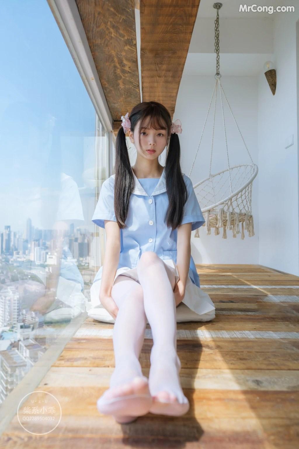 Coser@稚乖画册 Vol.001: 晴空01 白丝双马尾JK (79 photos)(35)
