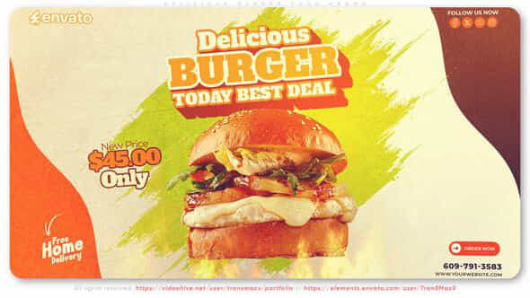 Delicious Burger Food Promo - VideoHive 55696237
