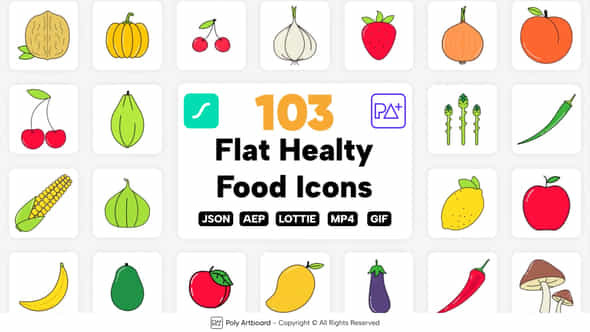 Healthy Food Lottie - VideoHive 46682756