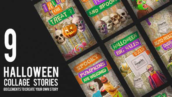 Halloween Collage Stories - VideoHive 48437095