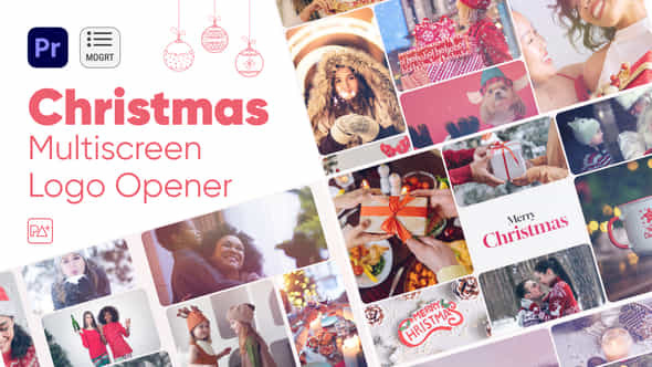 Christmas Multiscreen Logo Opener For Premiere Pro - VideoHive 49128020