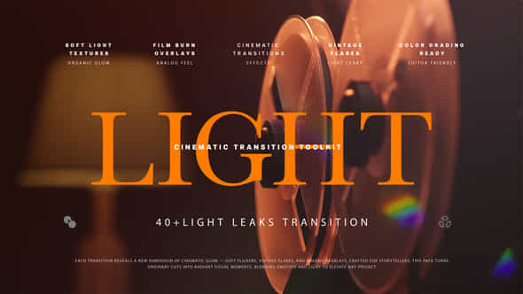 40 Light Leak Transitions Pack - VideoHive 59006378