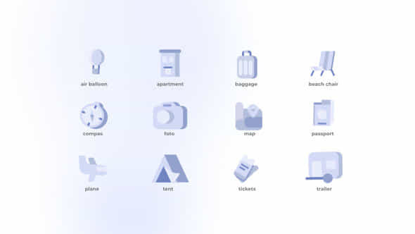 Travel Flat Icons - VideoHive 49204332