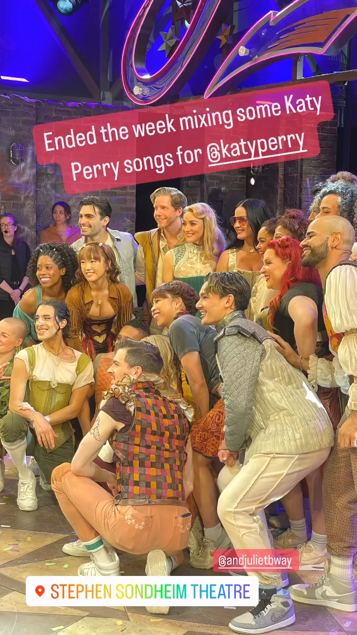 Singer Katy Perry and actor Austin Wolf visit Broadway Musical 