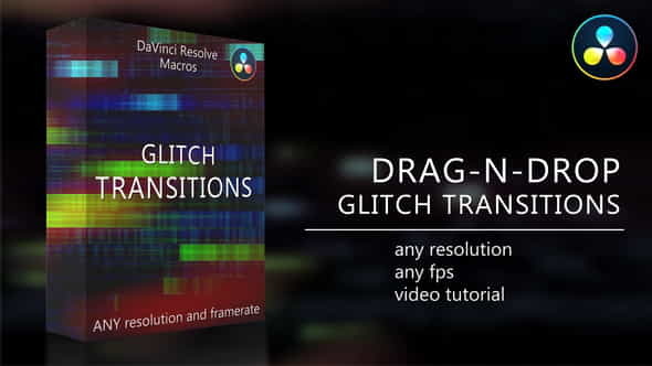 Glitch Transitions for DaVinci Resolve - VideoHive 35618020