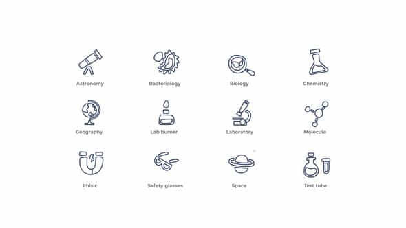 Science Outline Icons - VideoHive 49818653
