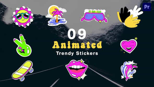 Trendy Sticker Design - VideoHive 47882094