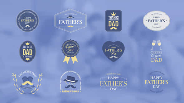 Fathers Day Badge Titles - VideoHive 52080721