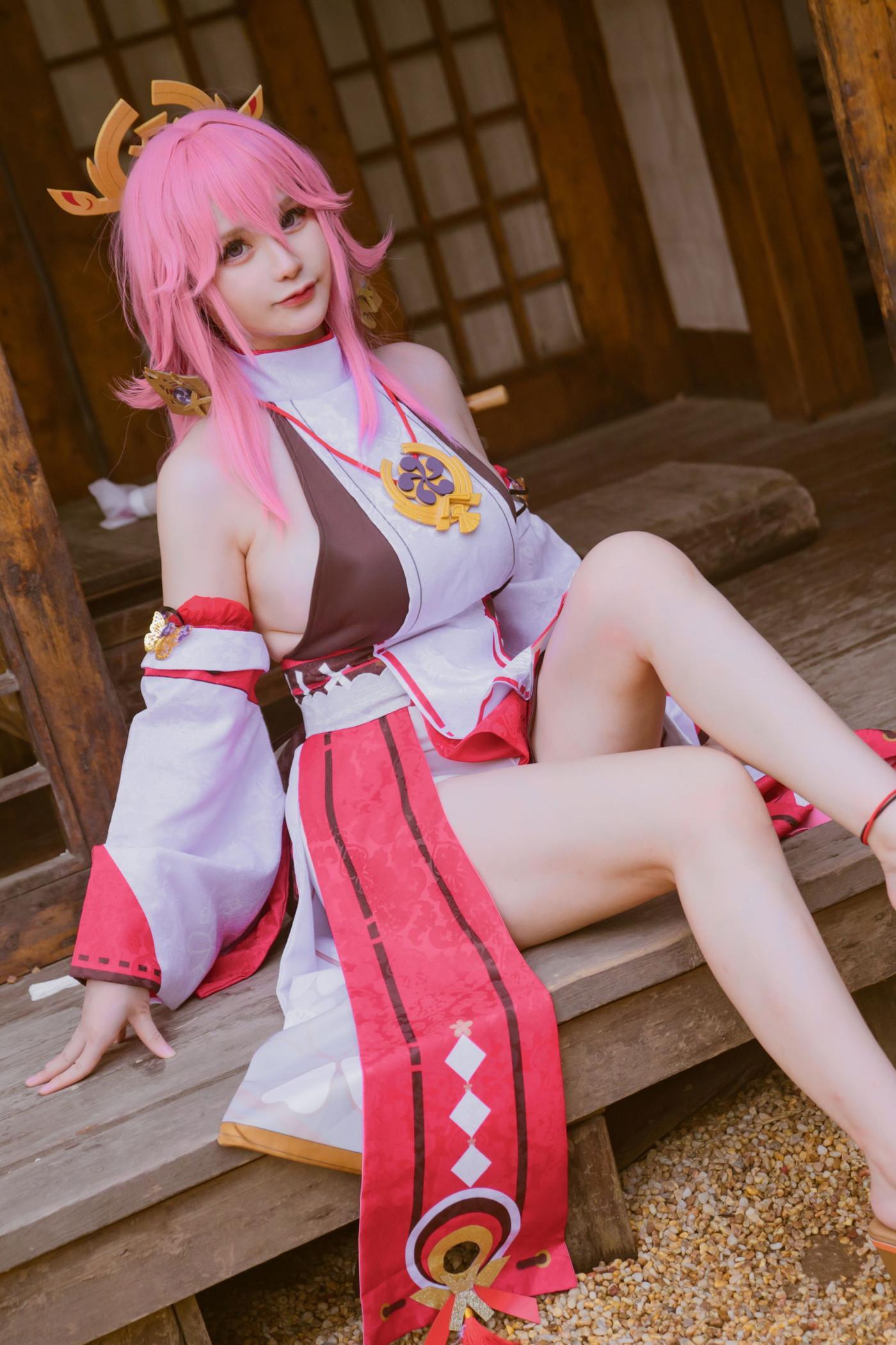 Cosplay 前羽_rr 原神 八重神子(50)