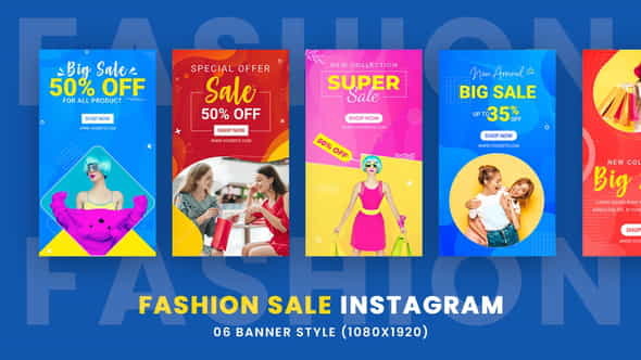 Fashion Sale Instagram Stories Banners - VideoHive 34713678