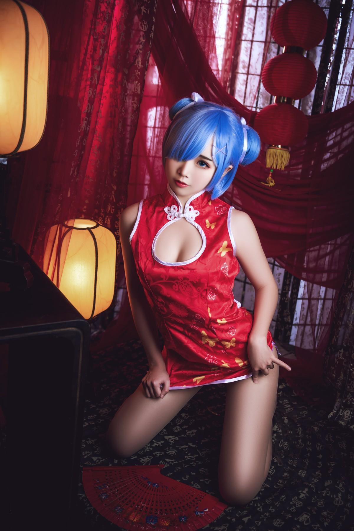 Cosplay 面饼仙儿 雷姆旗袍(17)