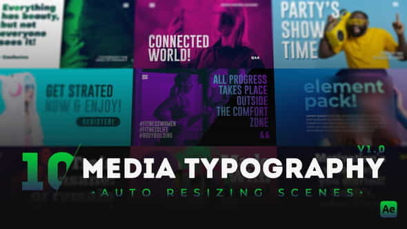 10 Media Typography Scenes - VideoHive 31664639