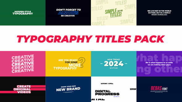 Typography Titles Pack Ae - VideoHive 51555894