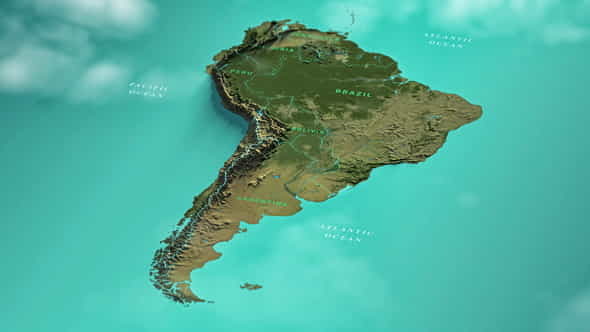 South America Map DR - VideoHive 32354585