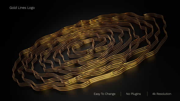 Gold Lines Logo - VideoHive 31530330