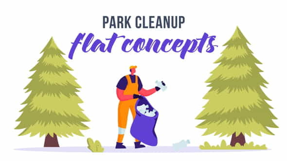 Park cleanup - Flat Concept - VideoHive 33032368