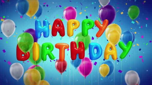 Happy Birthday Celebration With Confetties - VideoHive 32495725