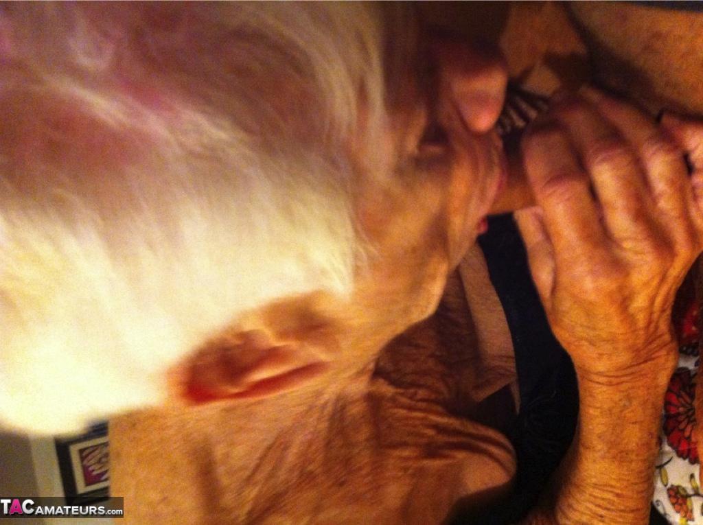 Really old granny shows off her cock sucking skills from a POV perspective(11)