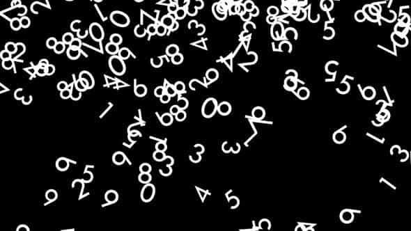 Flowing numbers on black background - VideoHive 33694158