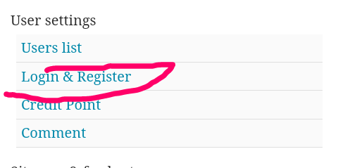 'Login & Register' section with the registration form text box empty.